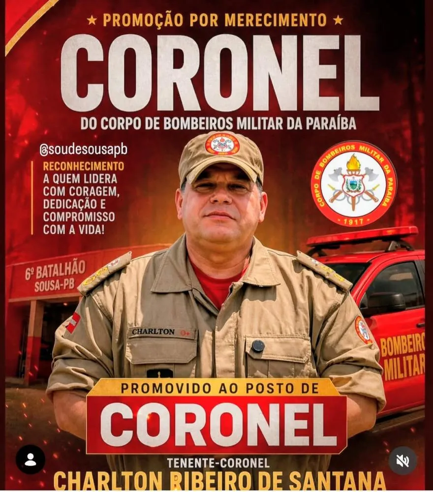 Coronel Charlton comemora promoção ao posto maior da hierarquia militar