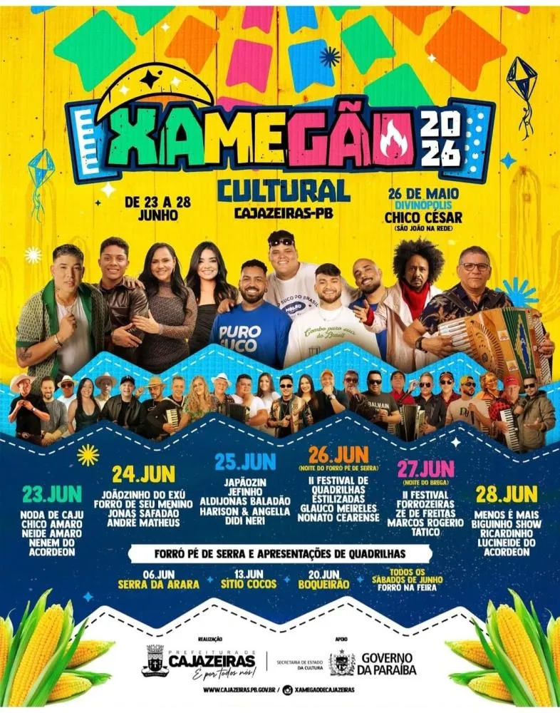 Xamegão Cultural 2026 destaca valorização da “prata da casa” em Cajazeiras